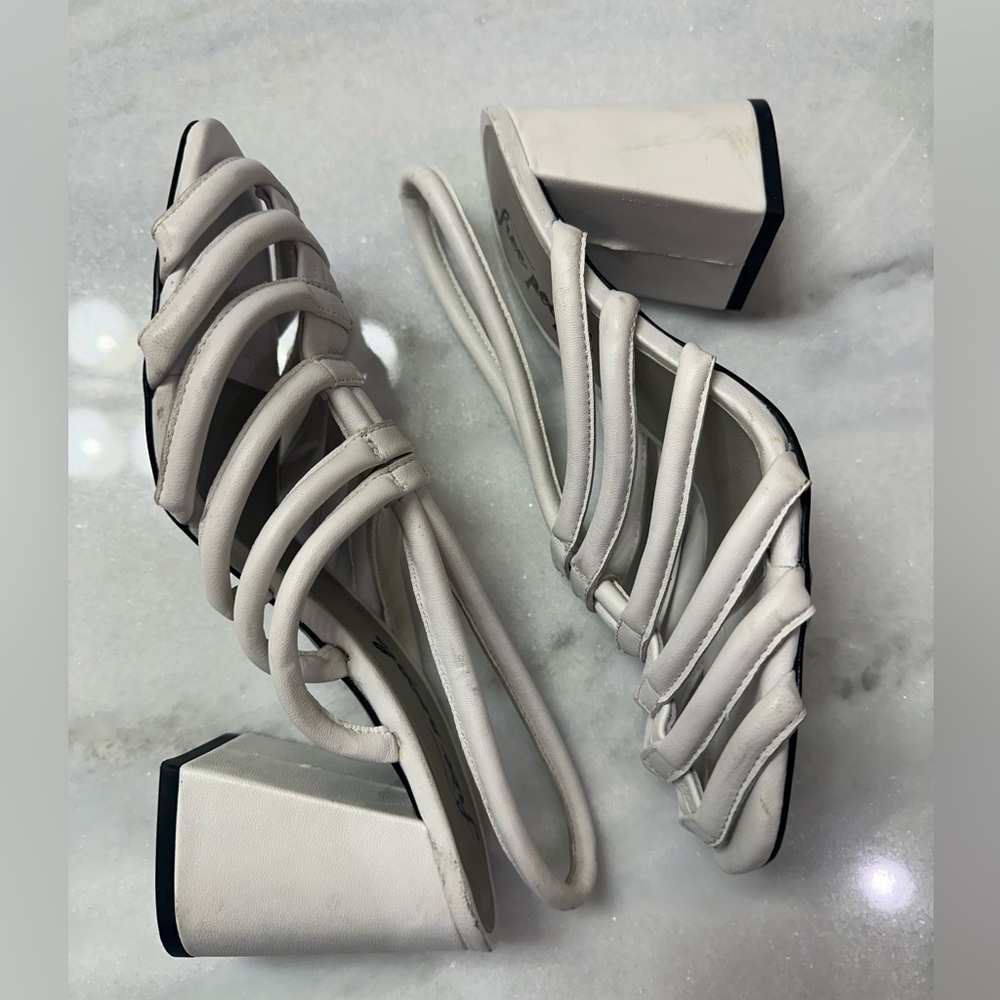 Free People White Strappy block Heels Collection Colette Cinched sandal 8 - Picture 6 of 9